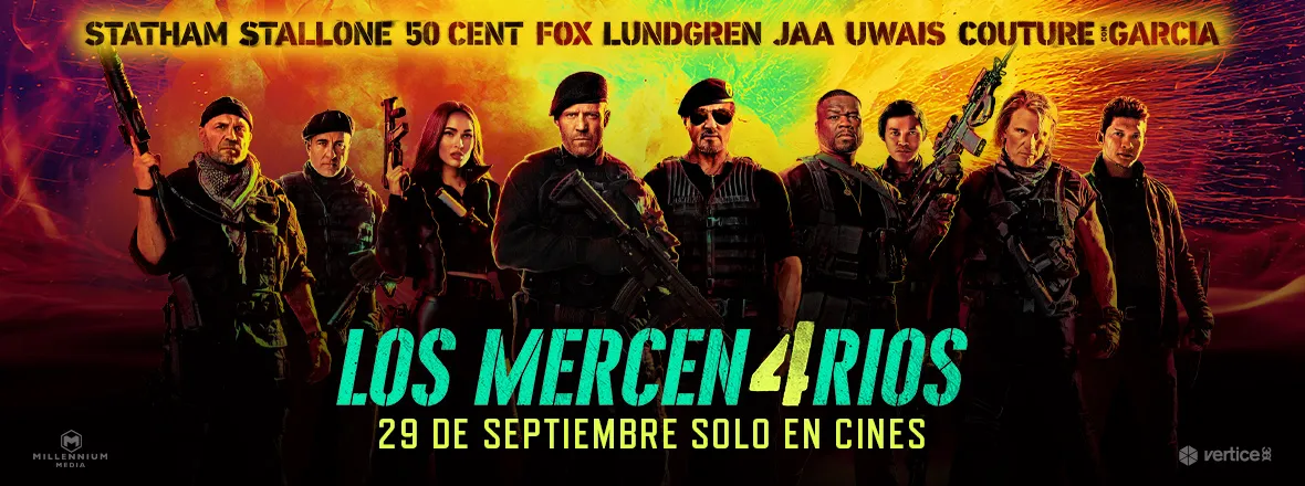 Película destacada Los mercen4rios en Cines Tamberlick Plaza Elíptica de Vigo